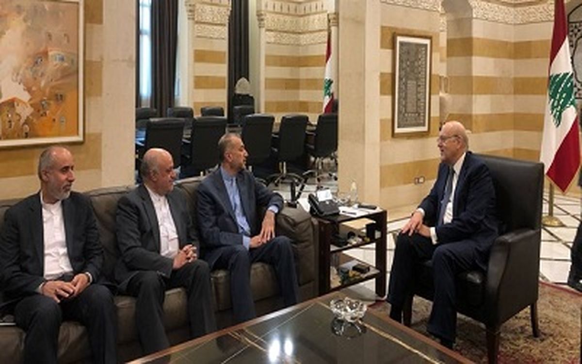 دیدار و رایزنی امیرعبداللهیان با نخست‌وزیر لبنان در بیروت